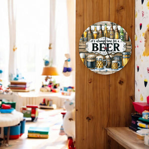 Bier Wanduhr mit Spruch It's always time for a Beer