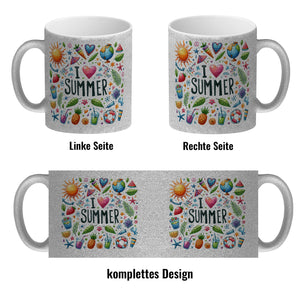 Sommer Kaffeebecher mit Spruch I love summer