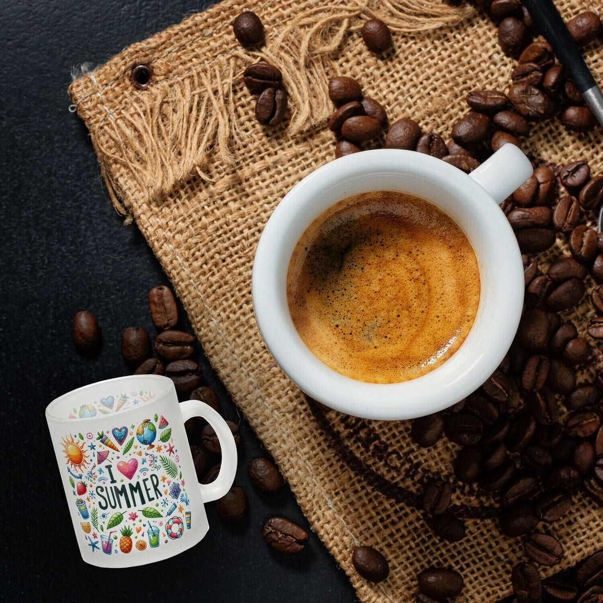 Sommer Kaffeebecher mit Spruch I love summer