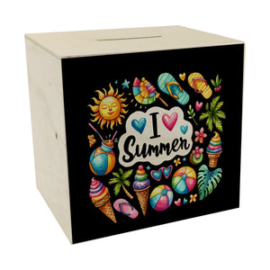 Endlich Sommer Spardose mit Spruch I love Summer