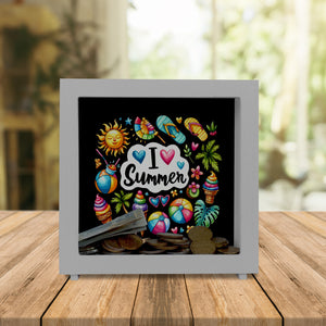 Endlich Sommer Spardose mit Spruch I love Summer