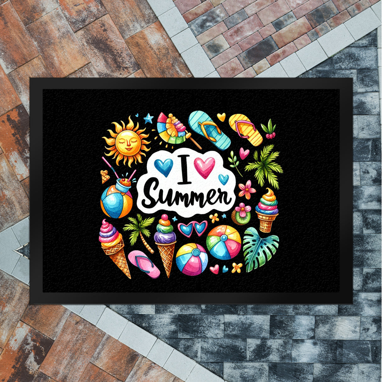 Endlich Sommer Fußmatte in 35x50 cm mit Spruch I love Summer