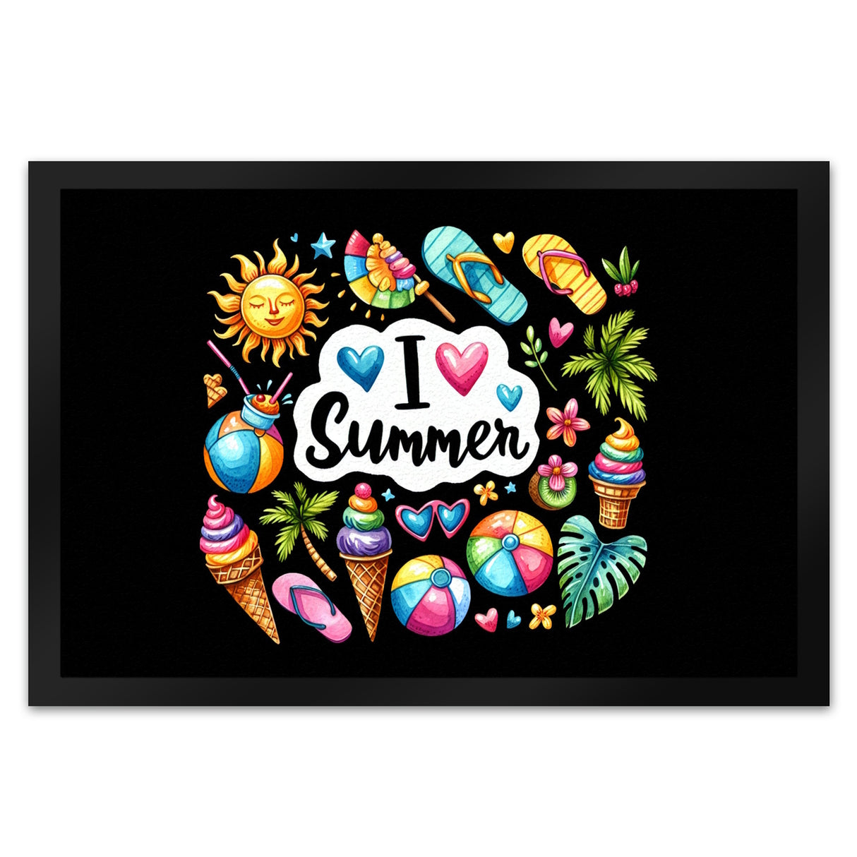Endlich Sommer Fußmatte in 35x50 cm mit Spruch I love Summer