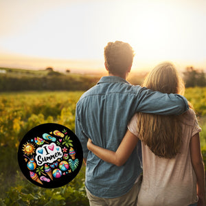 Endlich Sommer Magnet rund mit Spruch I love Summer