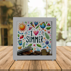 Sommer Spardose mit Spruch I love summer