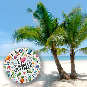 Sommer Wanduhr mit Spruch I love summer