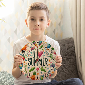 Sommer Wanduhr mit Spruch I love summer