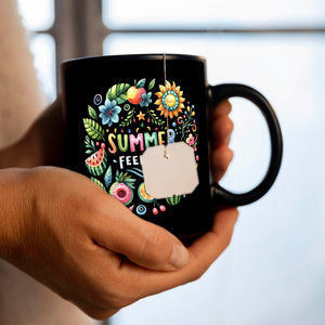 Sommer Vibes Tasse in Schwarz mit Spruch Summer feeling