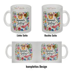 Sonne und Sommer Kaffeebecher mit Spruch Summer feeling