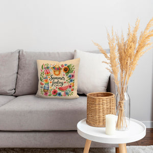 Sonne und Sommer Kissen mit Spruch Summer feeling