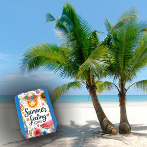 Sonne und Sommer Parkscheibe mit Spruch Summer feeling