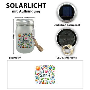 Sommer Solarlicht mit Spruch I love summer