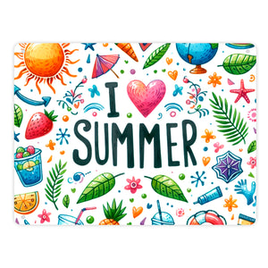 Sommer Metallschild in 15x20 cm mit Spruch I love summer