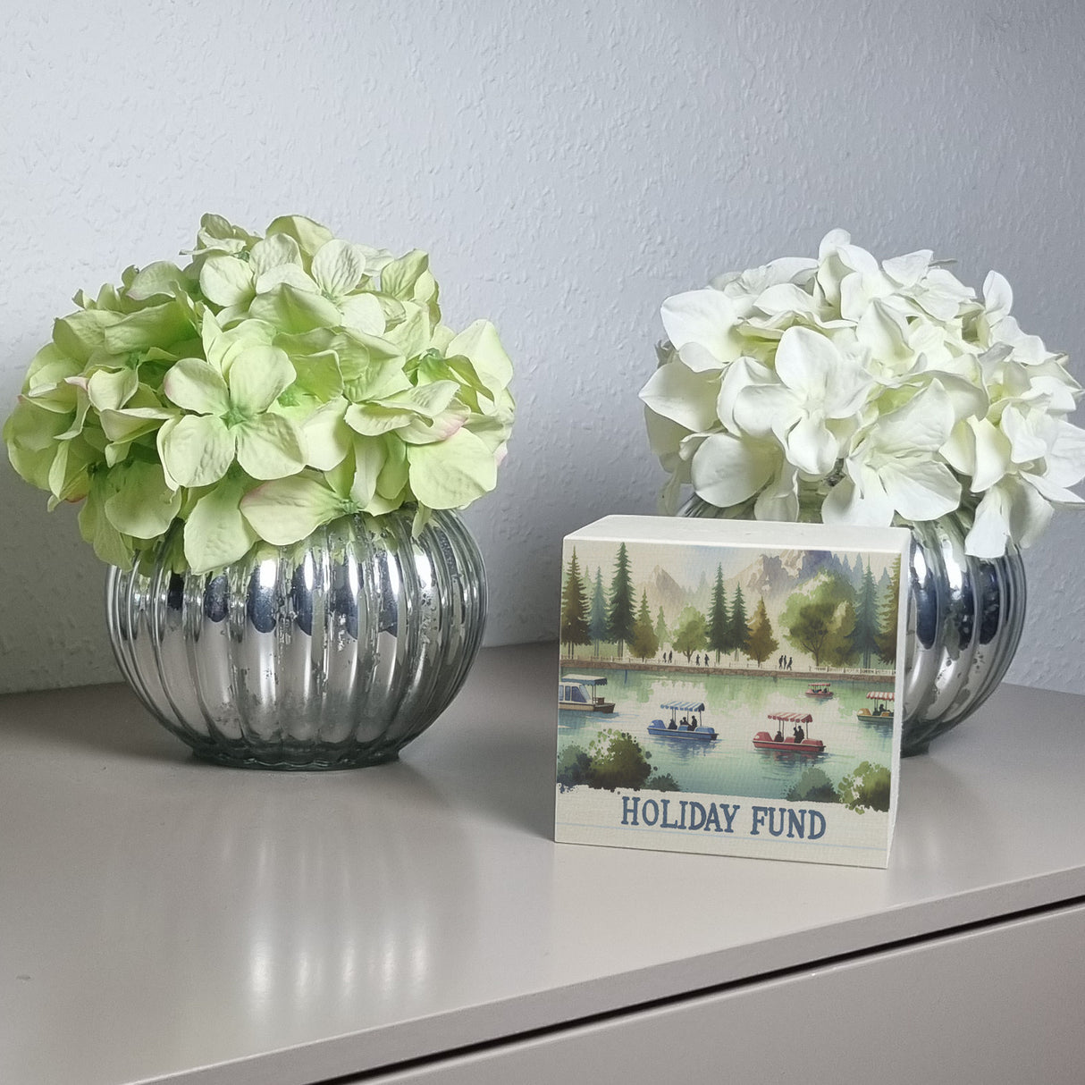 Urlaub am See Urlaubskasse Spardose mit Spruch Holiday Fund