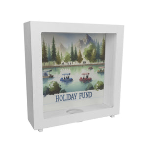 Urlaub am See Urlaubskasse Spardose mit Spruch Holiday Fund