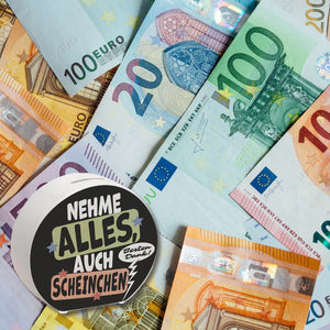 Nehme alles Spardose mit Spruch auch Scheine - besten Dank