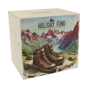 Urlaub in den Bergen Urlaubskasse Spardose mit Spruch Holiday Fund