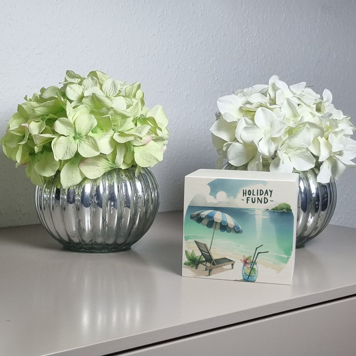Strandurlaub Urlaubskasse Spardose mit Spruch Holiday Fund
