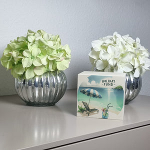Strandurlaub Urlaubskasse Spardose mit Spruch Holiday Fund