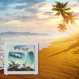 Strandurlaub Urlaubskasse Spardose mit Spruch Holiday Fund