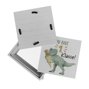 Dino mit Schultüte Spardose mit Spruch Du bist 1. Klasse!