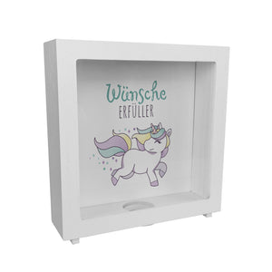 Einhorn Spardose mit Spruch Wünscheerfüller
