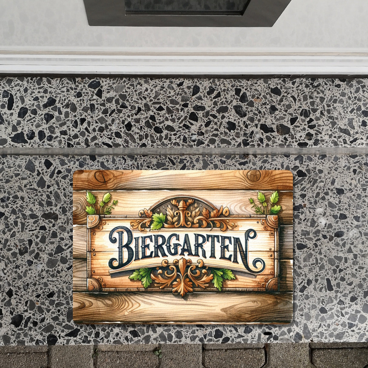 Biergarten Fußmatte in 35x50 cm ohne Rand