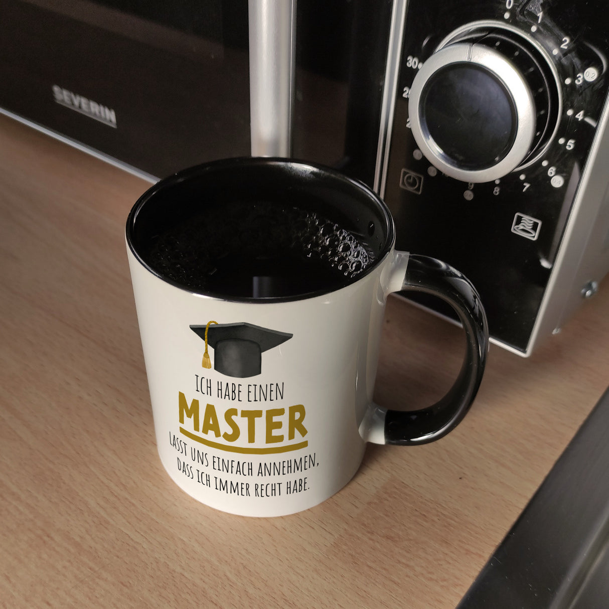 Master bestanden Kaffeebecher mit Spruch Masterabschluss ich habe immer recht