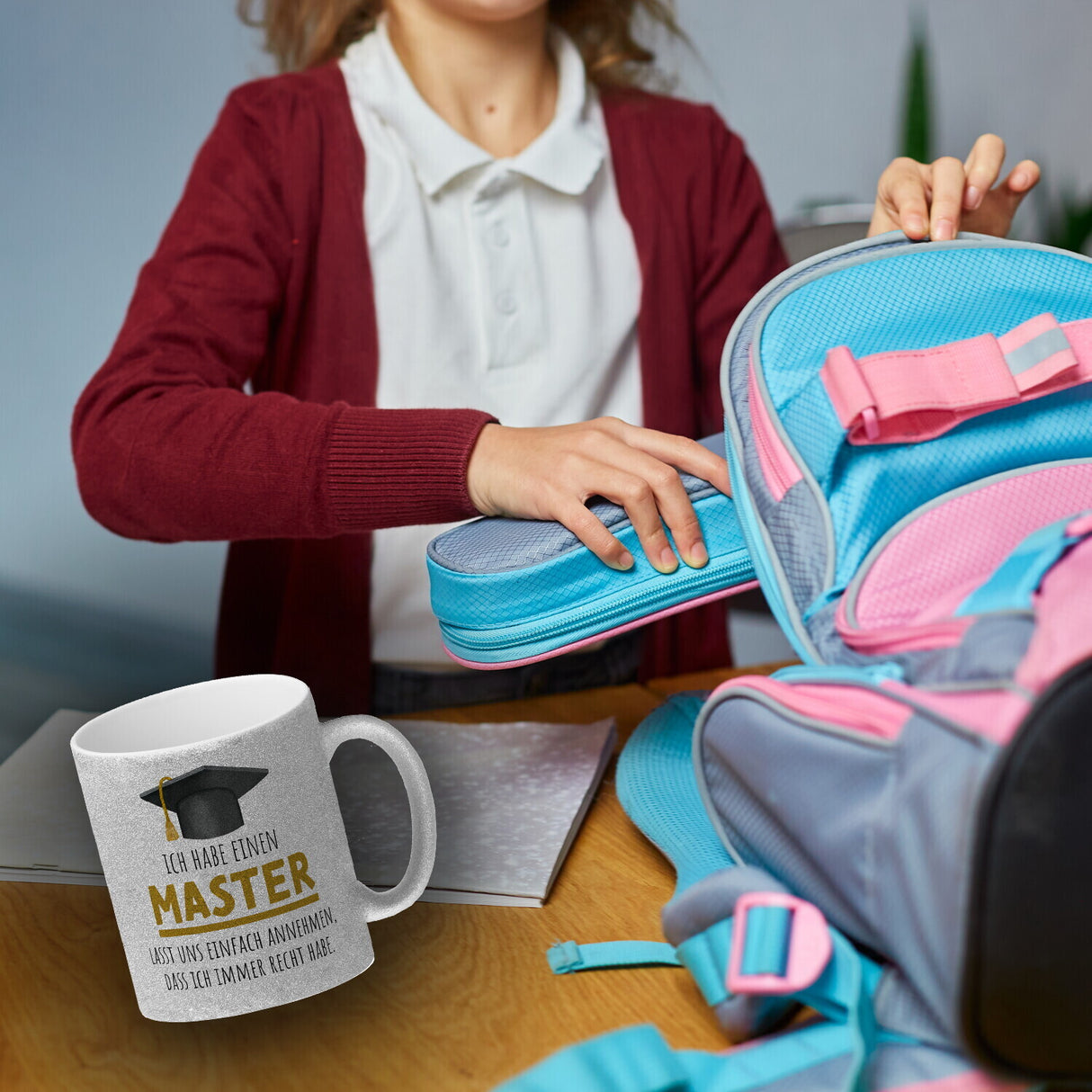 Master bestanden Kaffeebecher mit Spruch Masterabschluss ich habe immer recht