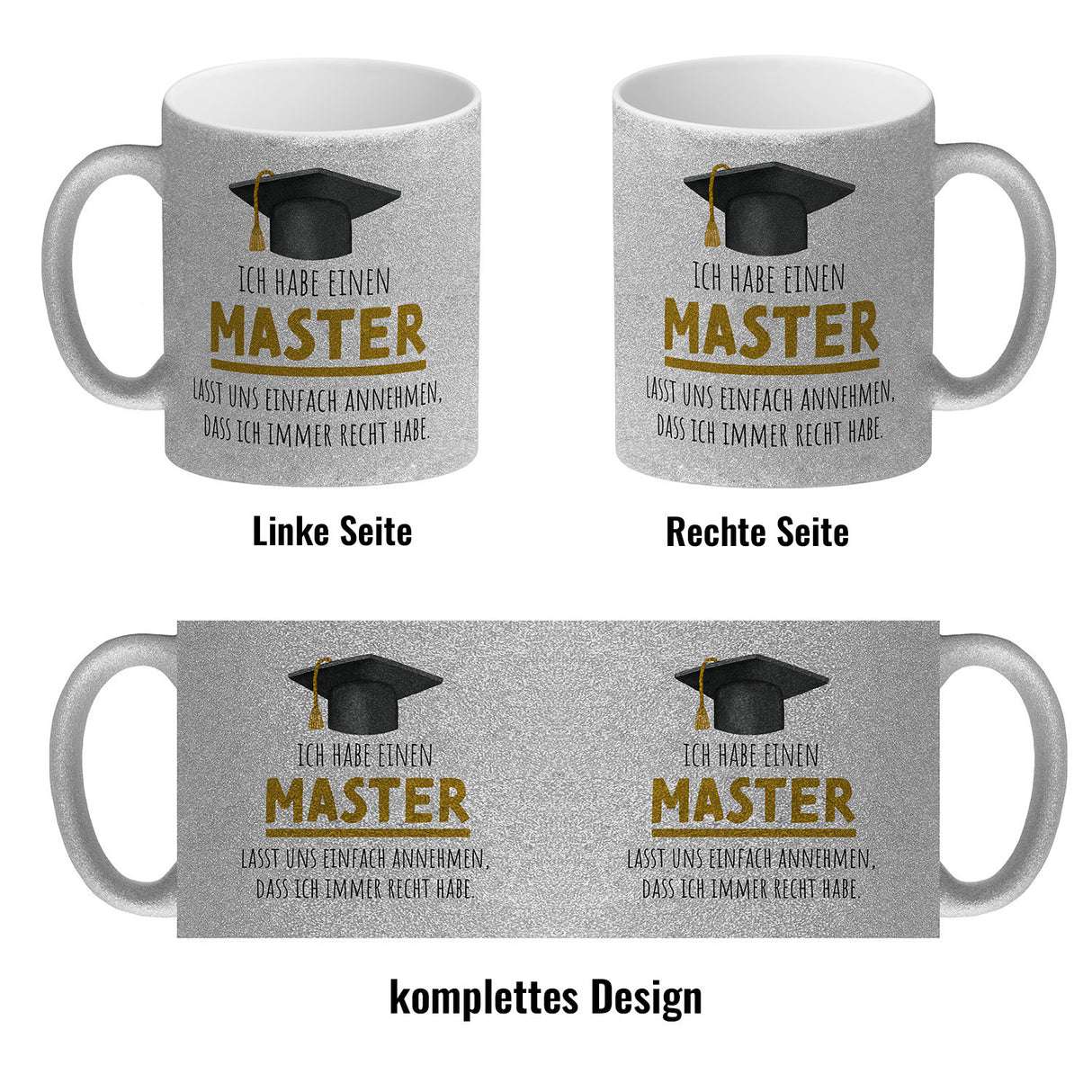 Master bestanden Kaffeebecher mit Spruch Masterabschluss ich habe immer recht
