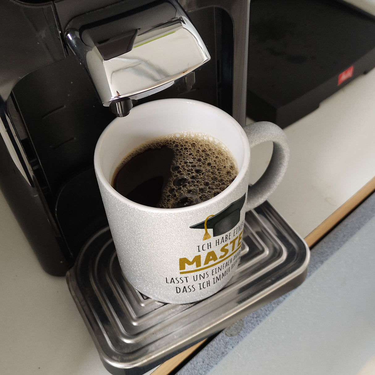 Master bestanden Kaffeebecher mit Spruch Masterabschluss ich habe immer recht