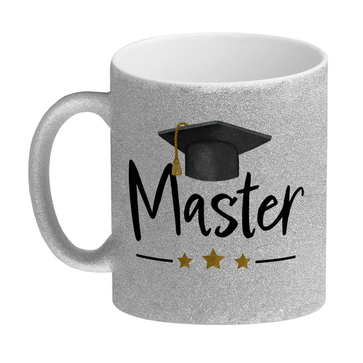 Master bestanden Kaffeebecher mit Masterhut