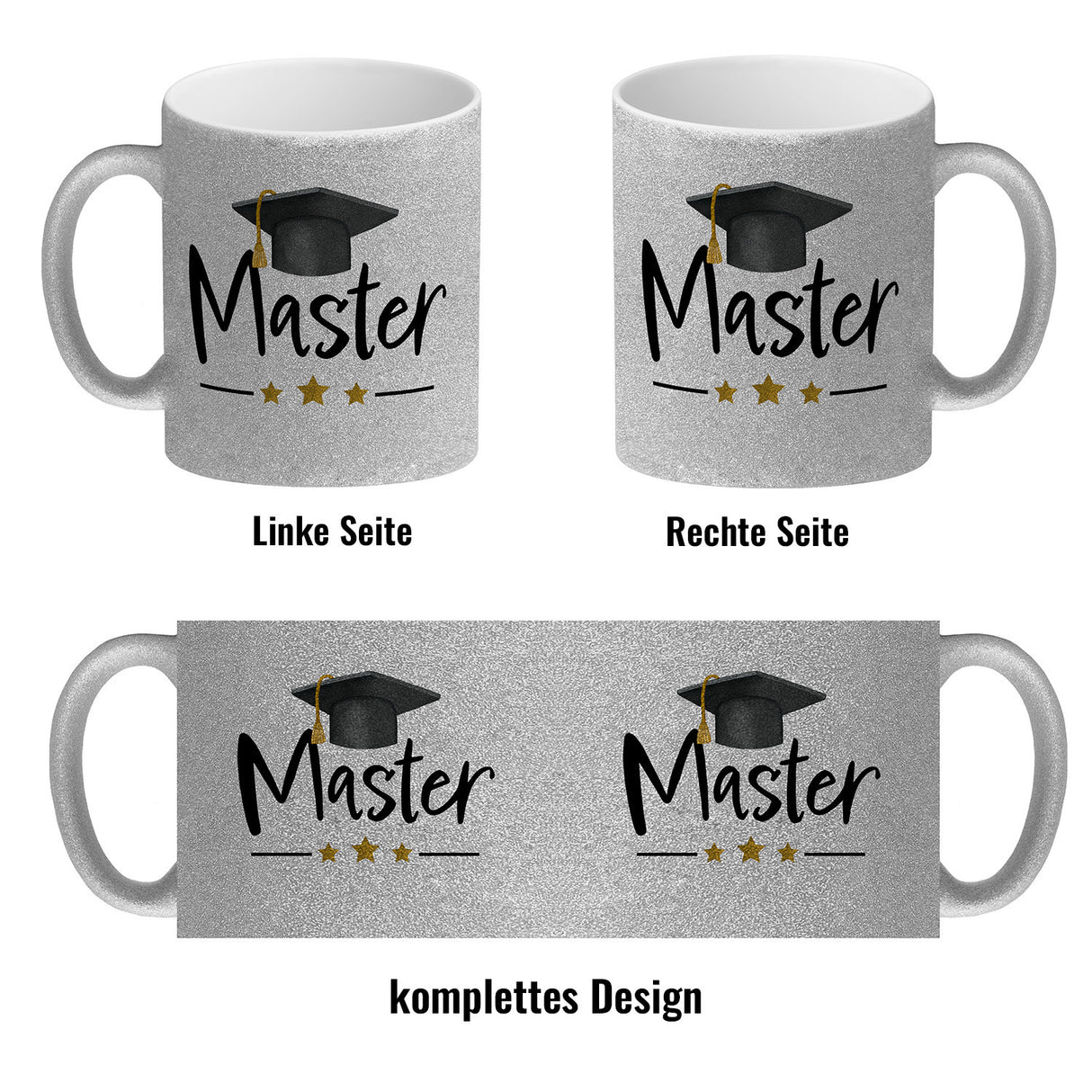 Master bestanden Kaffeebecher mit Masterhut
