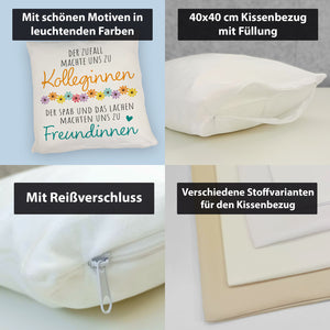 Beste Kollegin Kissen mit Spruch Von Kolleginnen zu Freundinnen durch Spaß