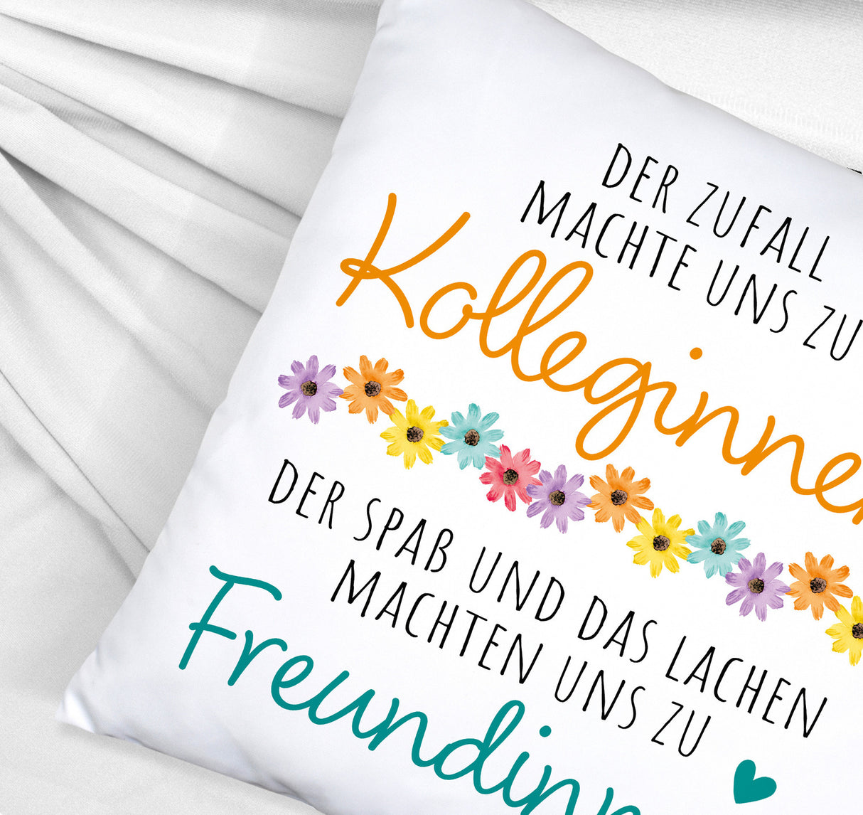 Beste Kollegin Kissen mit Spruch Von Kolleginnen zu Freundinnen durch Spaß