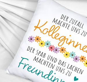 Beste Kollegin Kissen mit Spruch Von Kolleginnen zu Freundinnen durch Spaß