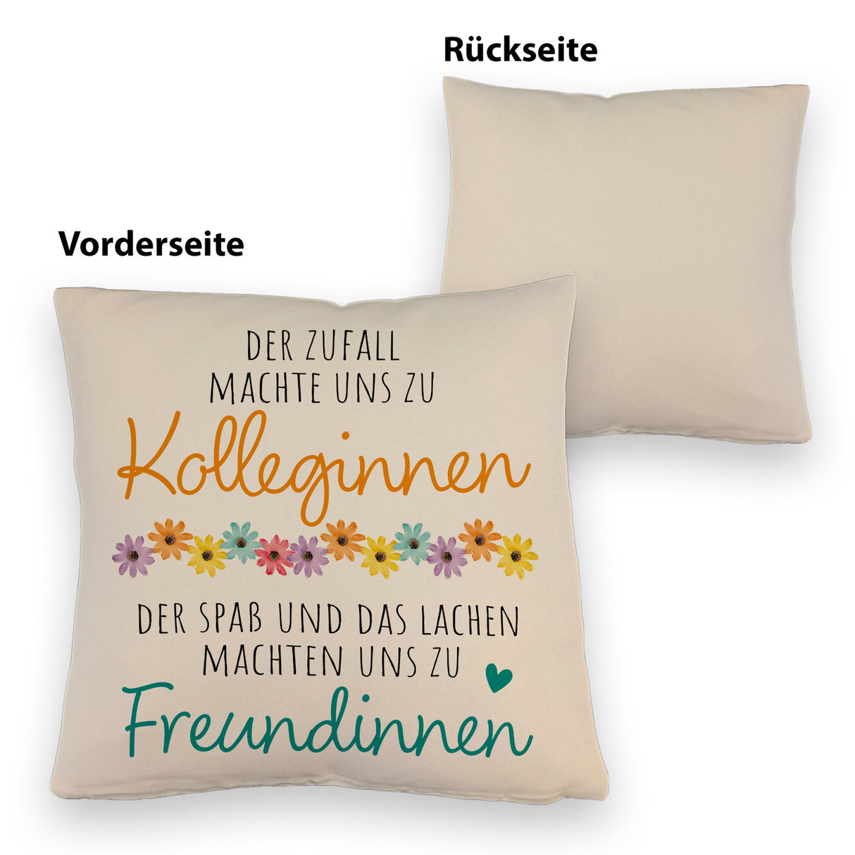 Beste Kollegin Kissen mit Spruch Von Kolleginnen zu Freundinnen durch Spaß
