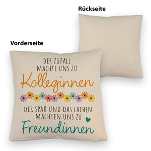 Beste Kollegin Kissen mit Spruch Von Kolleginnen zu Freundinnen durch Spaß
