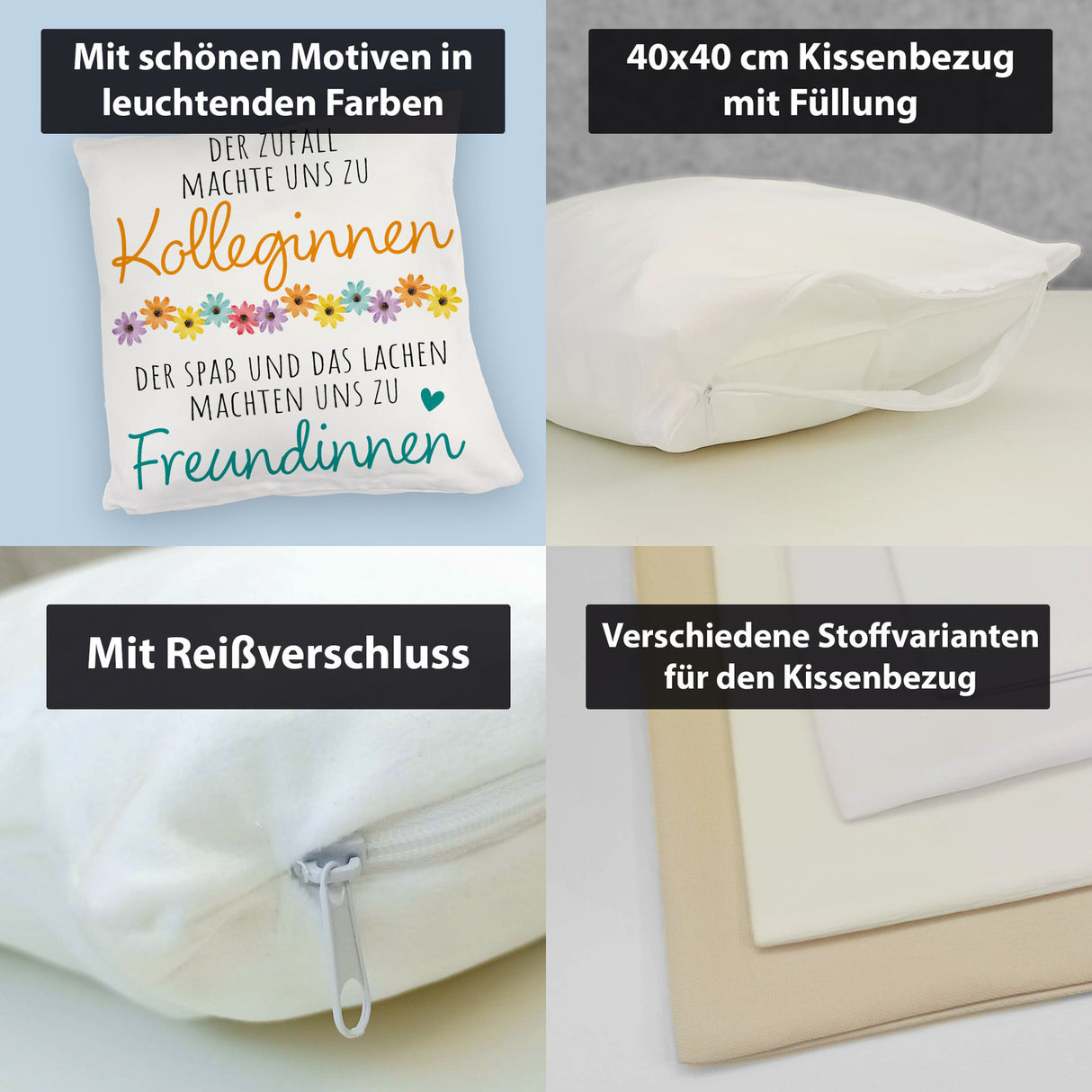 Beste Kollegin Kissen mit Spruch Von Kolleginnen zu Freundinnen durch Spaß