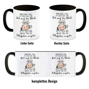 Kuh Kaffeebecher mit Spruch Von Vollpfosten umgeben wie eine Kuh