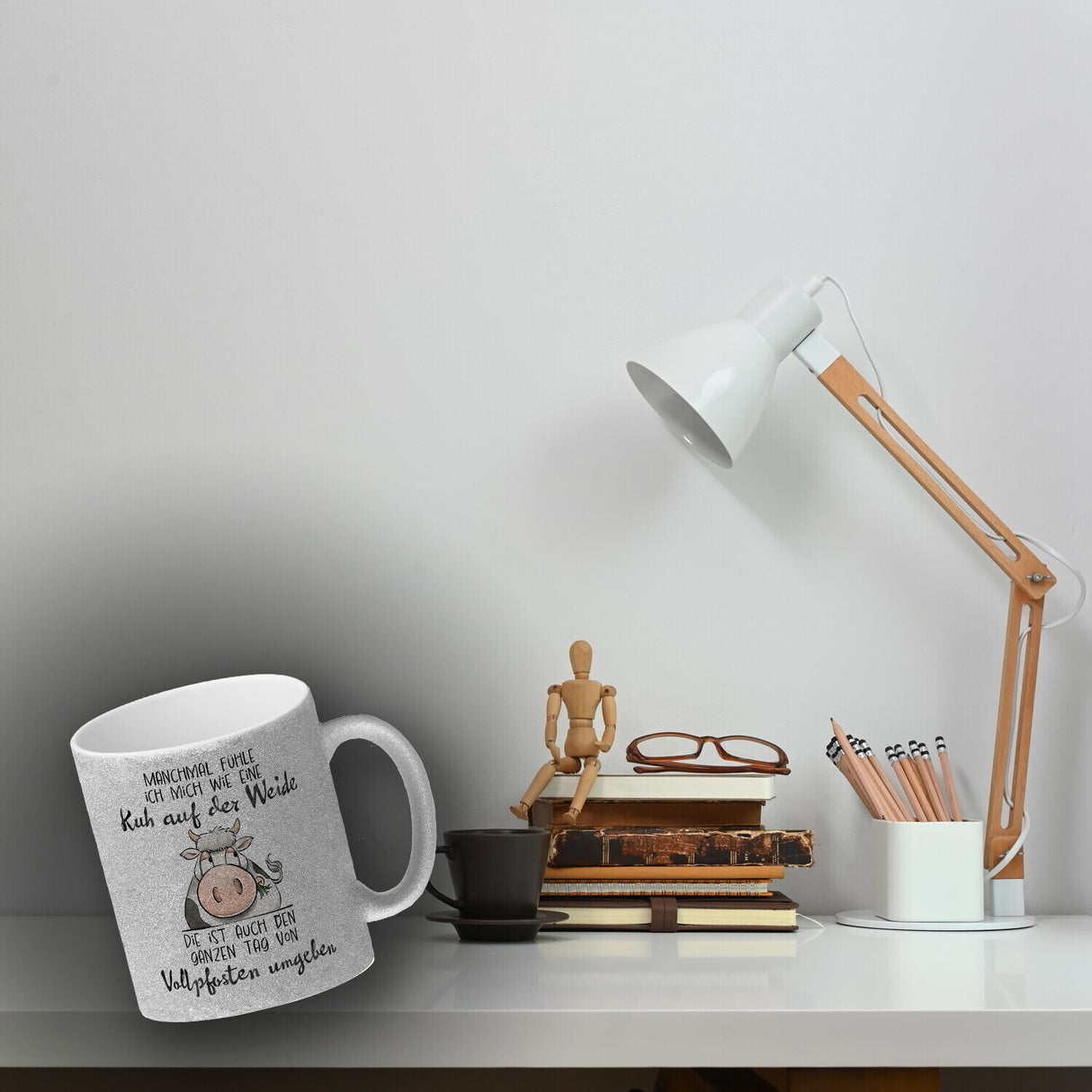 Kuh Kaffeebecher mit Spruch Von Vollpfosten umgeben wie eine Kuh
