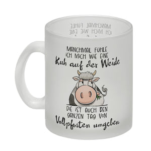 Kuh Kaffeebecher mit Spruch Von Vollpfosten umgeben wie eine Kuh