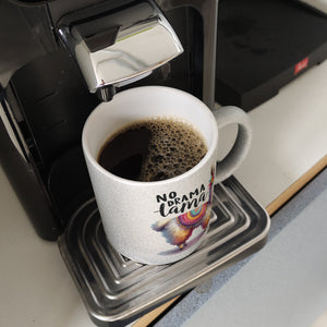 Alpaka mit bunter Satteldecke Kaffeebecher mit Spruch No Drama Lama