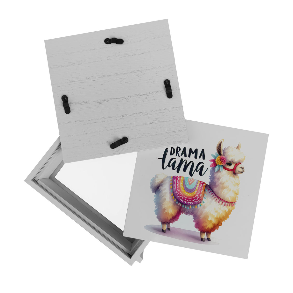 Alpaka mit bunter Satteldecke Spardose mit Spruch No Drama Lama