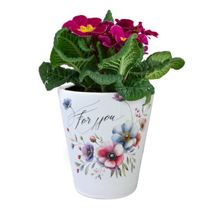 Blumen für dich Deko Blumentopf mit Spruch For You