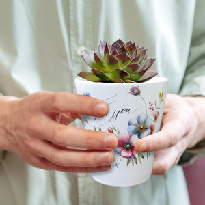 Blumen für dich Deko Blumentopf mit Spruch For You