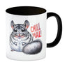 Pummeliges Chinchilla Kaffeebecher mit Spruch Chill mal