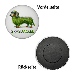Grasdackel schwäbischer Dialekt Magnet rund