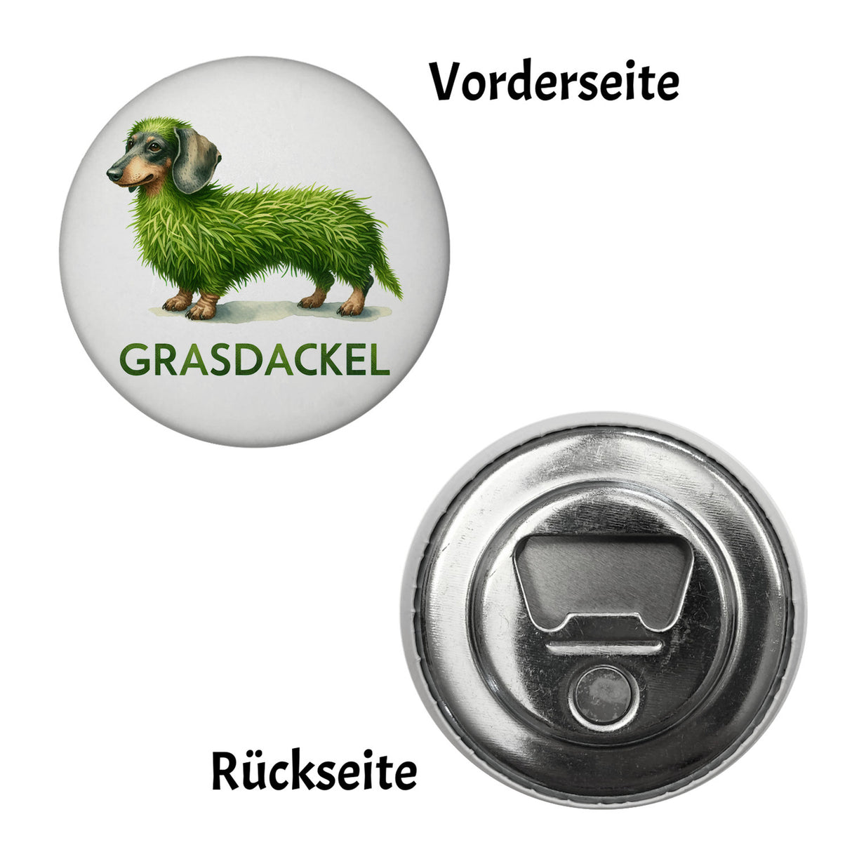 Grasdackel schwäbischer Dialekt Magnet rund