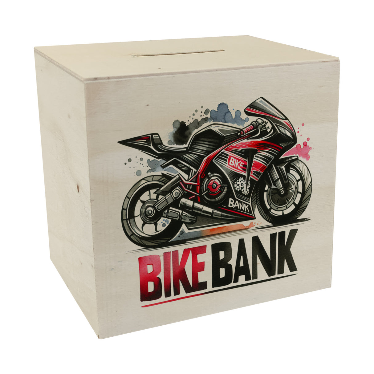Rennmotorrad Spardose mit Spruch Bike Bank